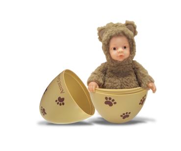 ANNE GEDDES Baby Puppe Bär im Ei, zimtbraun -23cm-